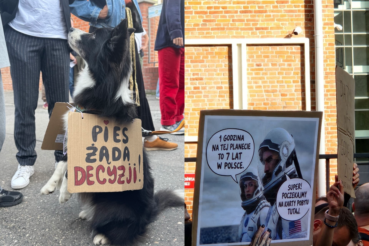 В Гданьске прошёл митинг против долгих сроков ожидания карт побыту