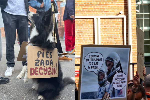 В Гданьске прошёл митинг против долгих сроков ожидания карт побыту